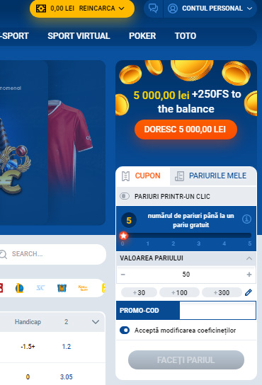 Fereastra pentru introducerea promocodului în cupon 