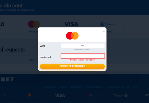 Retragerea banilor prin Mastercard